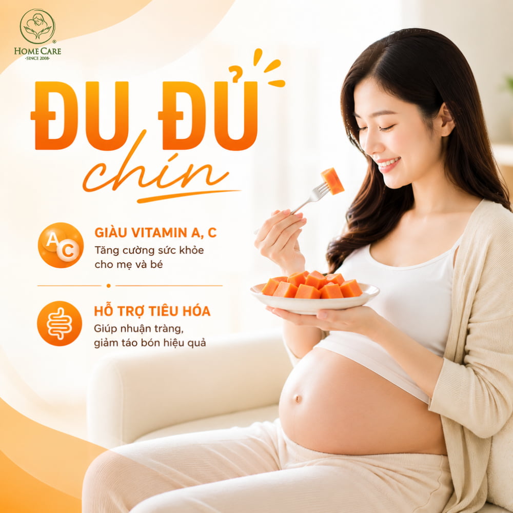 Đu đủ là trái cây tốt cho bà bầu 3 tháng cuối 