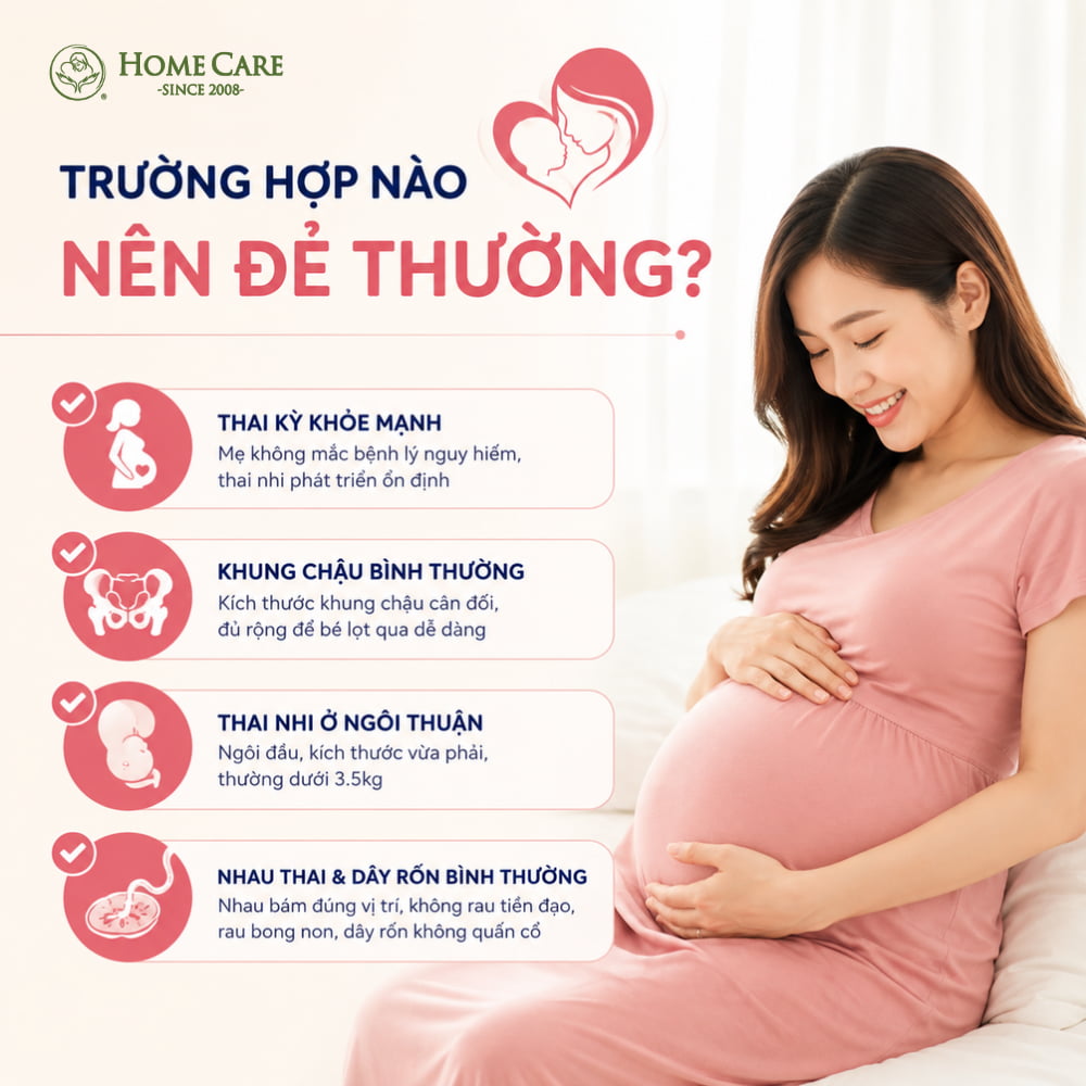 Trường hợp nào nên đẻ thường