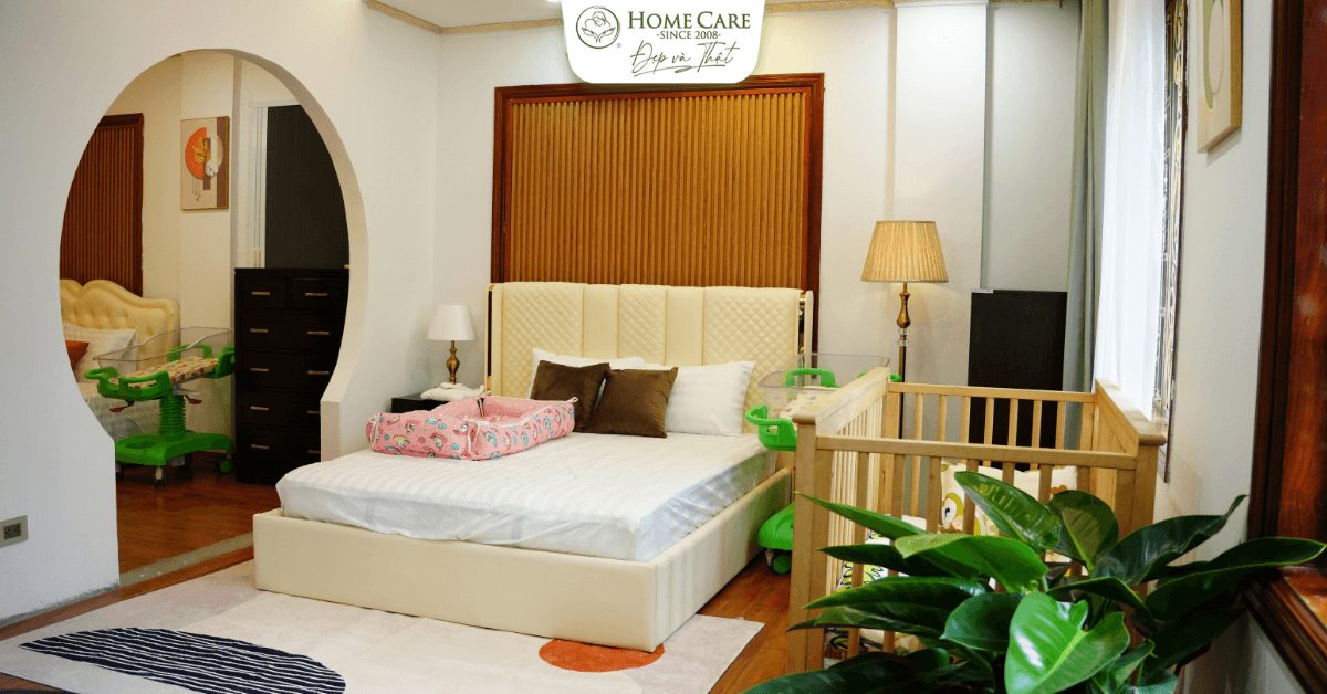 Không gian sạch sẽ, riêng tư, phù hợp để mẹ nghỉ dưỡng
