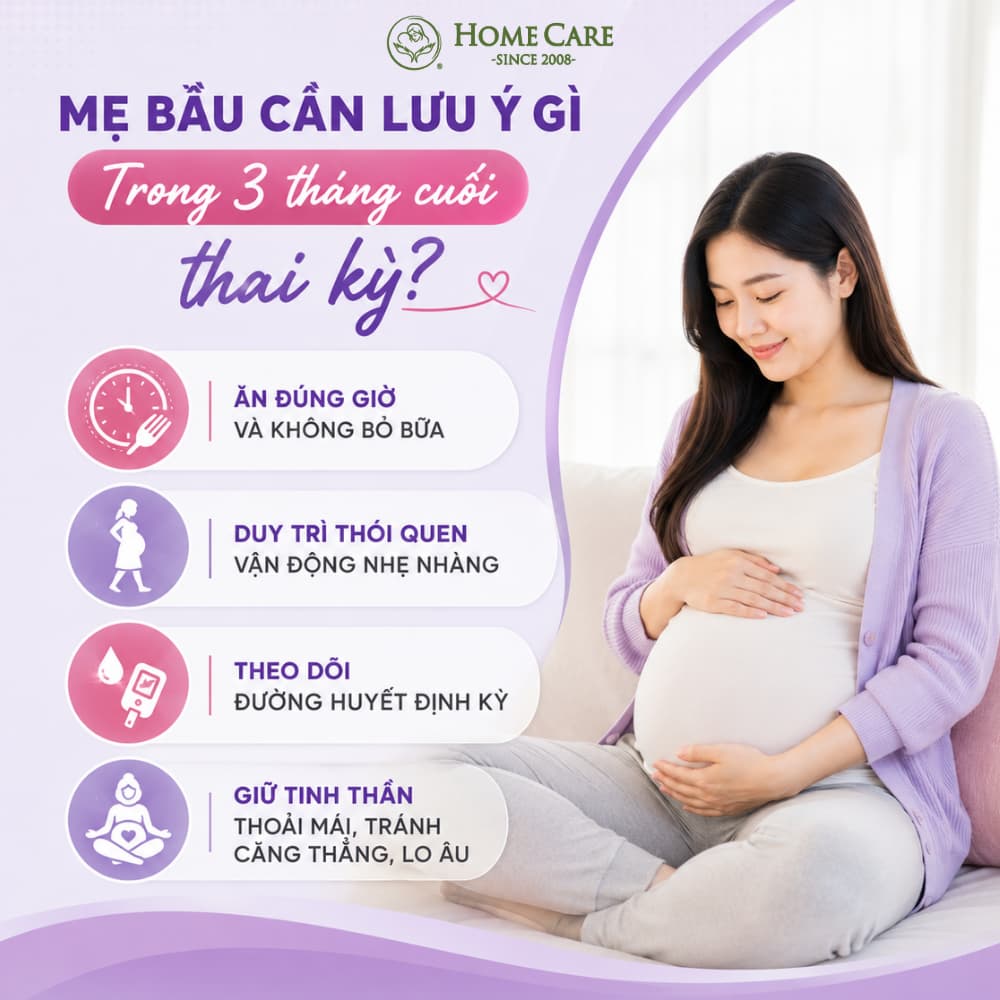 Mẹ bầu cần lưu ý gì để giữ đường huyết ổn định trong 3 tháng cuối thai kỳ?
