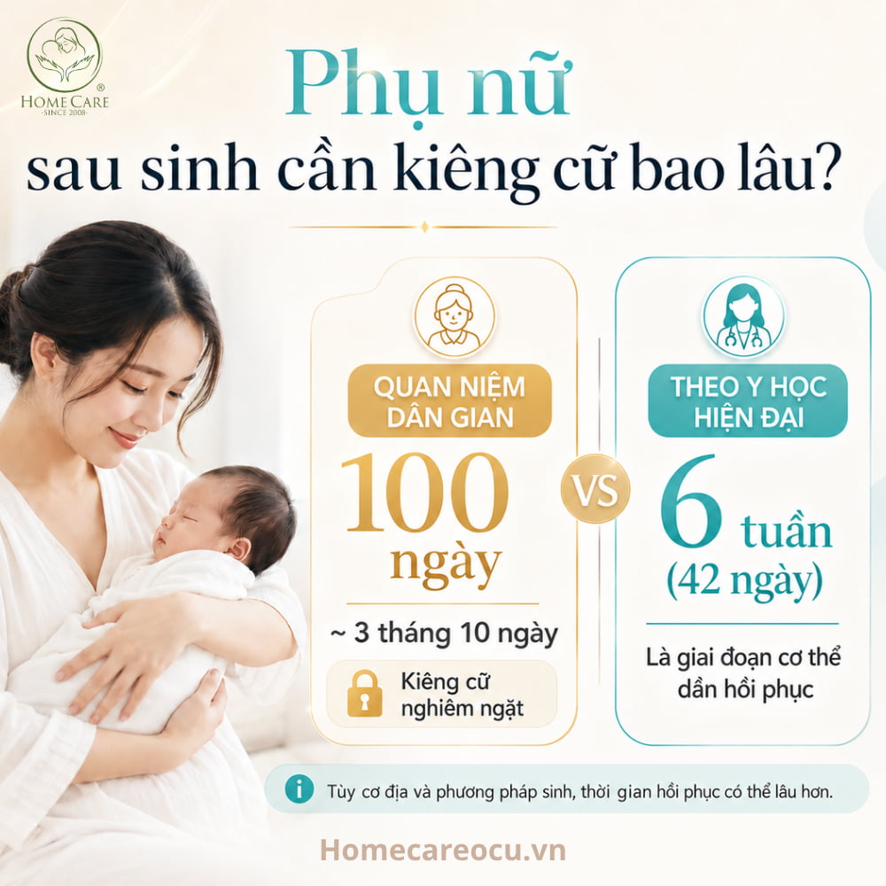 Phụ nữ sau sinh cần kiêng cữ trong bao lâu?