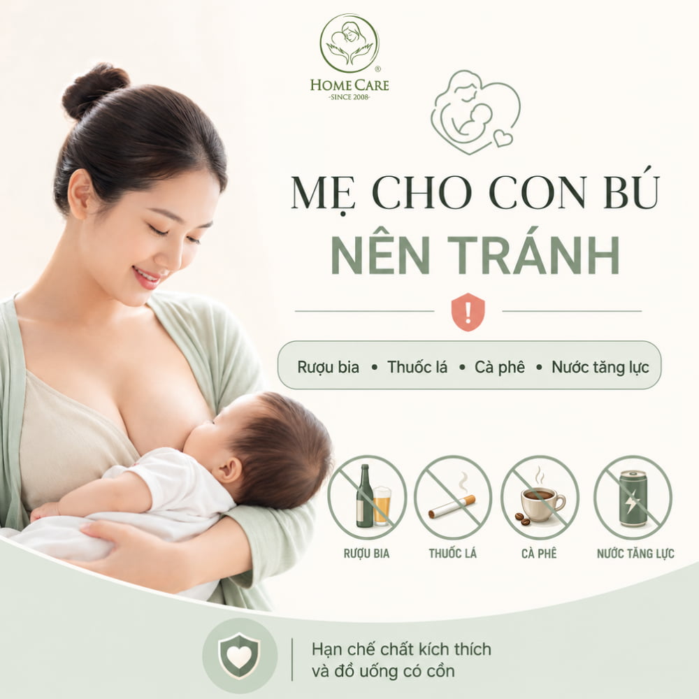 Chất kích thích và đồ uống có cồn mẹ bỉm cần tránh