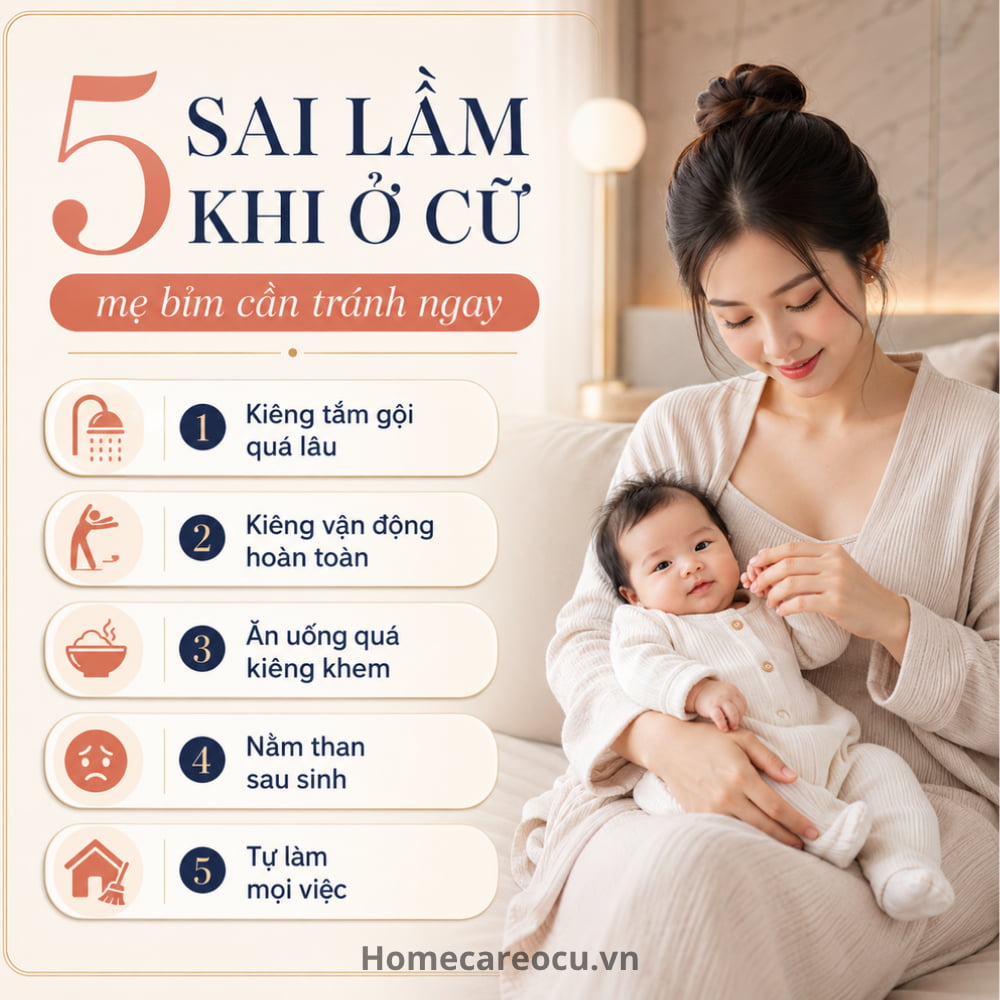 Sai lầm khi ở cữ phổ biến mẹ bỉm cần tránh ngay