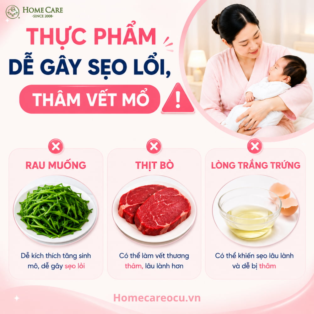 Thực phẩm dễ gây sẹo lồi, thâm vết mổ
