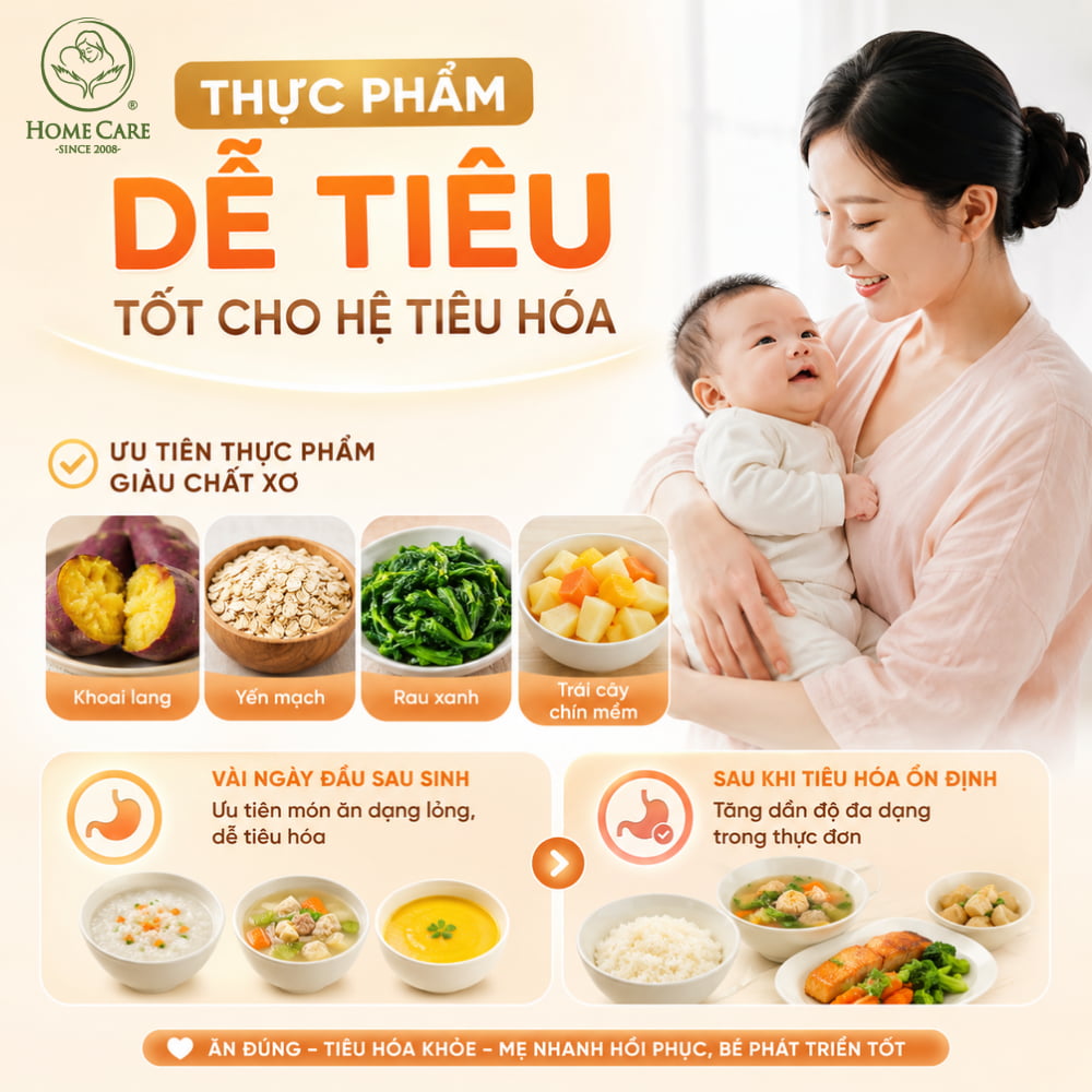 Thực phẩm dễ tiêu, tốt cho hệ tiêu hóa