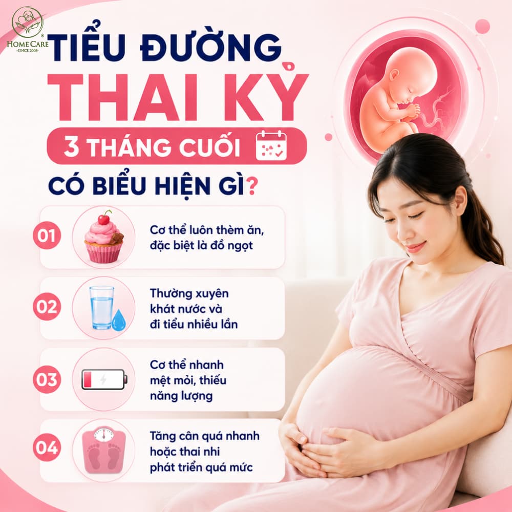 Tiểu đường thai kỳ 3 tháng cuối có biểu hiện gì?
