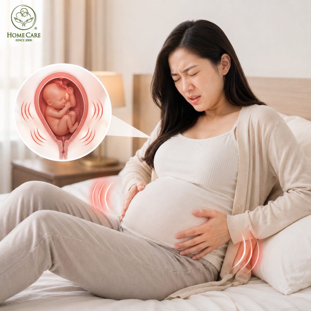 Xuất hiện các cơn co thắt mạnh, dồn dập