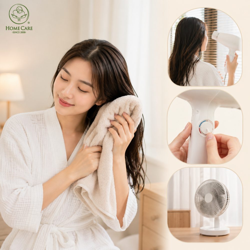 Không sử dụng máy sấy tóc ở nhiệt độ cao