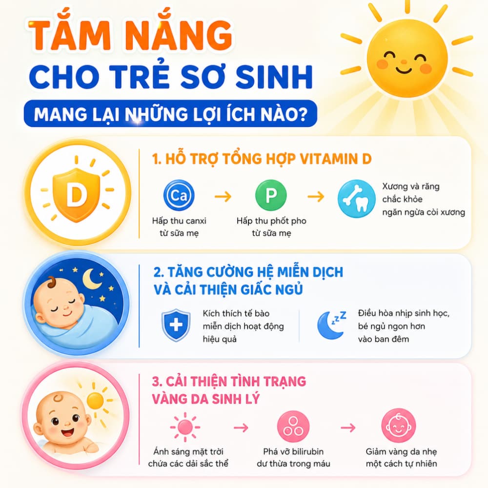 Tắm nắng cho trẻ sơ sinh mang lại những lợi ích nào?