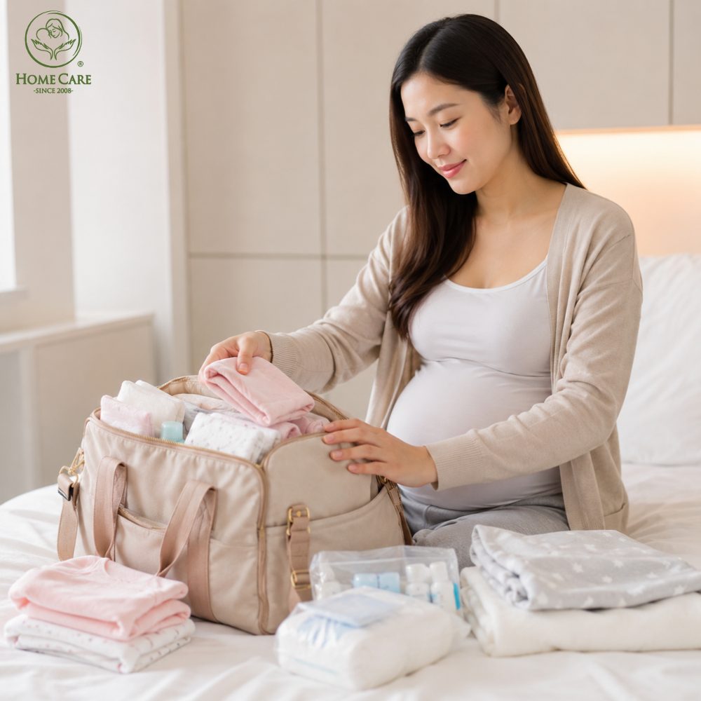 Kiểm tra lại toàn bộ hồ sơ khám thai và giỏ đồ đi sinh