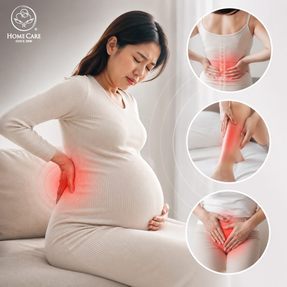 Mẹ bầu đau lưng, chuột rút, đau vùng chậu