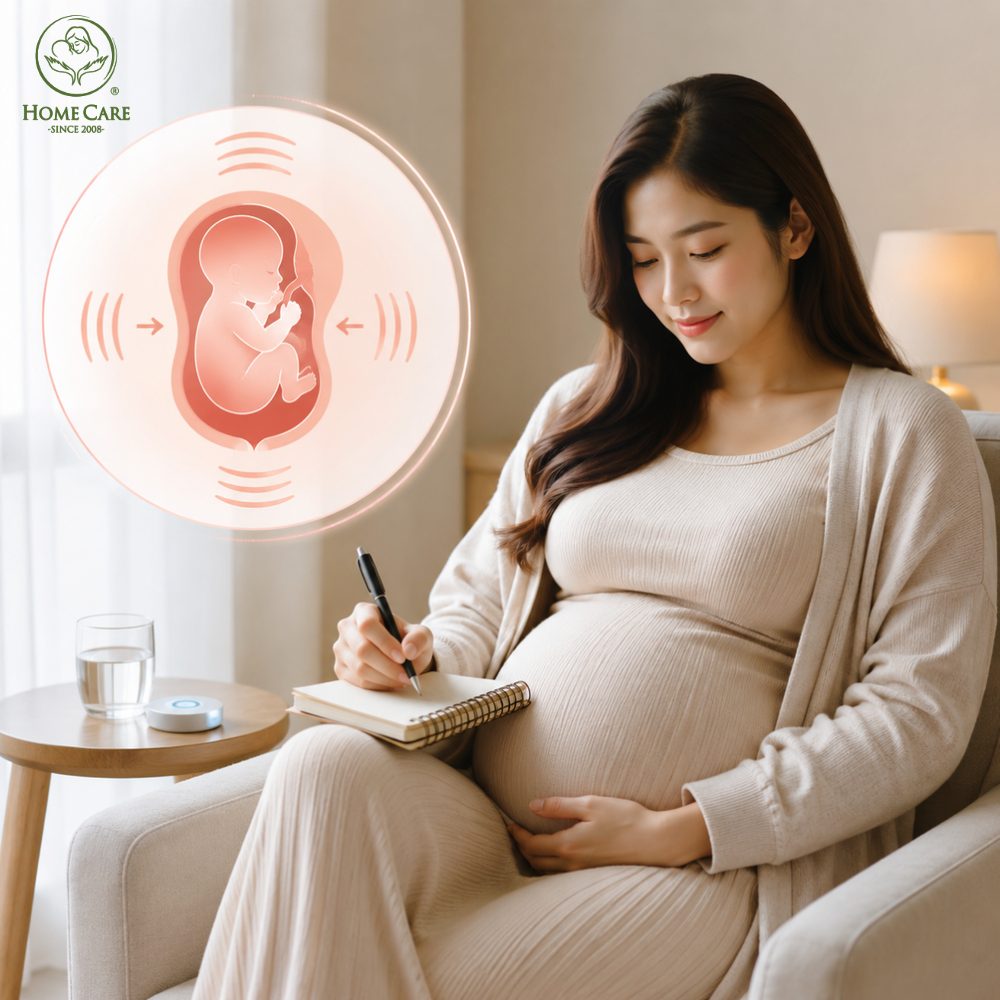 Mẹ bầu theo dõi và ghi chép tần suất các cơn gò tử cung