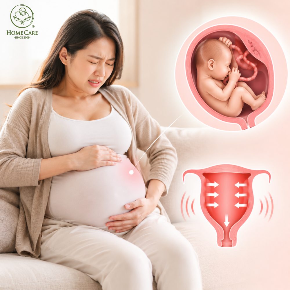 Xuất hiện cơn gò tử cung thường xuyên hơn
