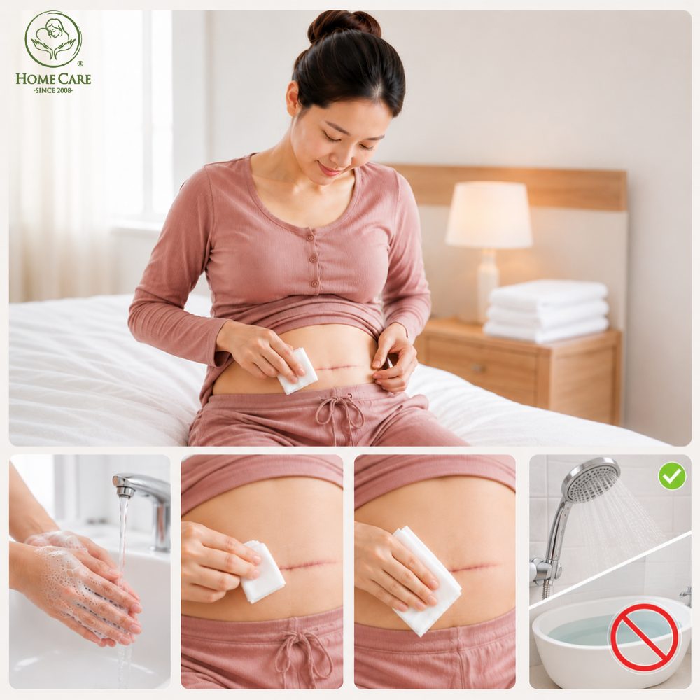 Vệ sinh vết mổ an toàn mỗi ngày