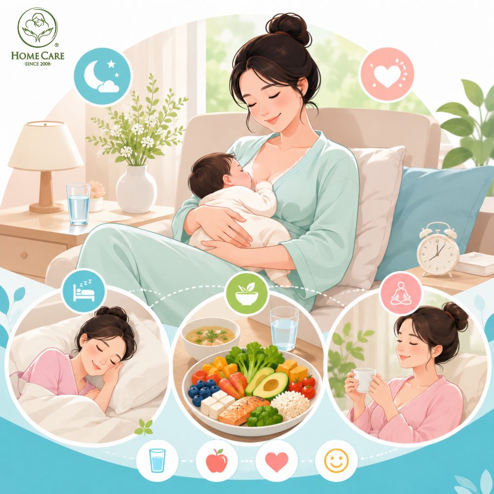 Duy trì nghỉ ngơi, ăn uống đầy đủ và giữ tinh thần thoải mái