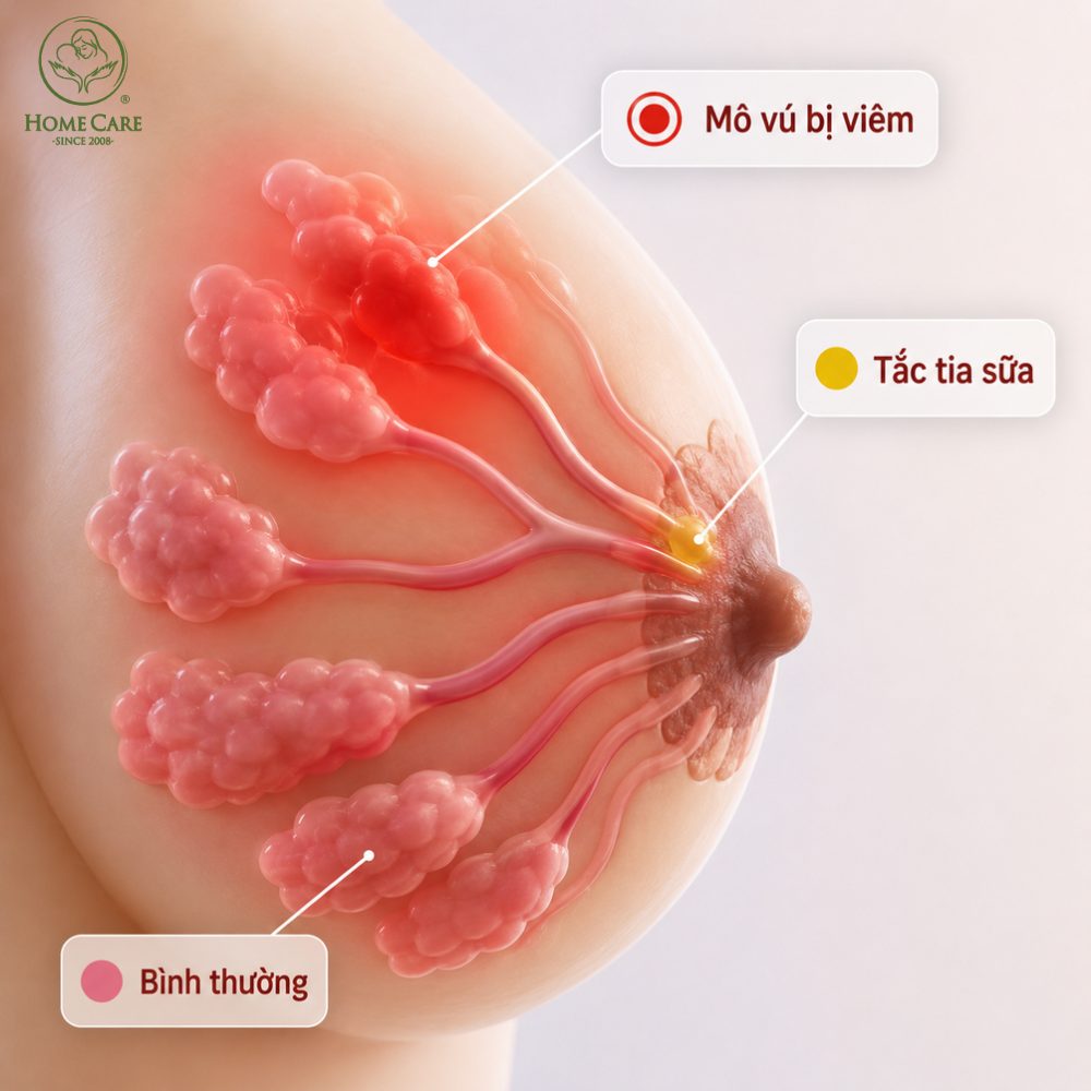 Tắc tia sữa nổi cục do nguyên nhân nào?