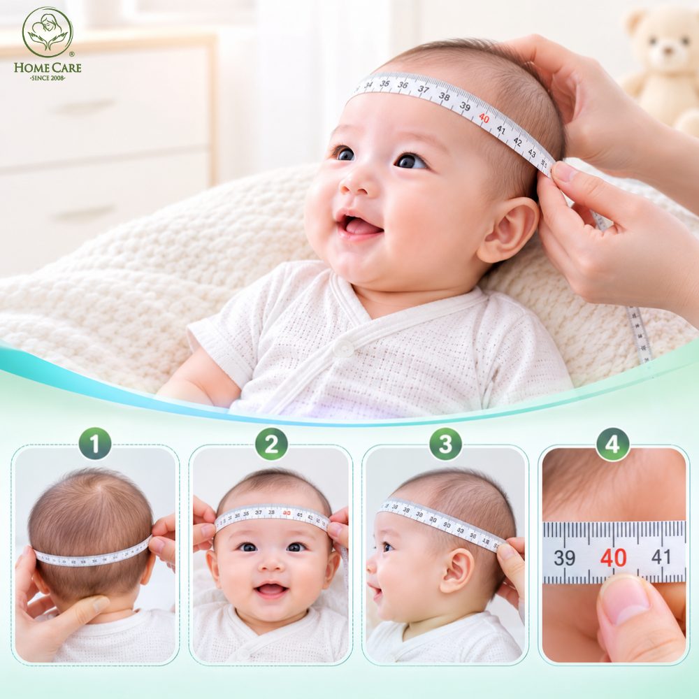 Các bước đo vòng đầu cho bé