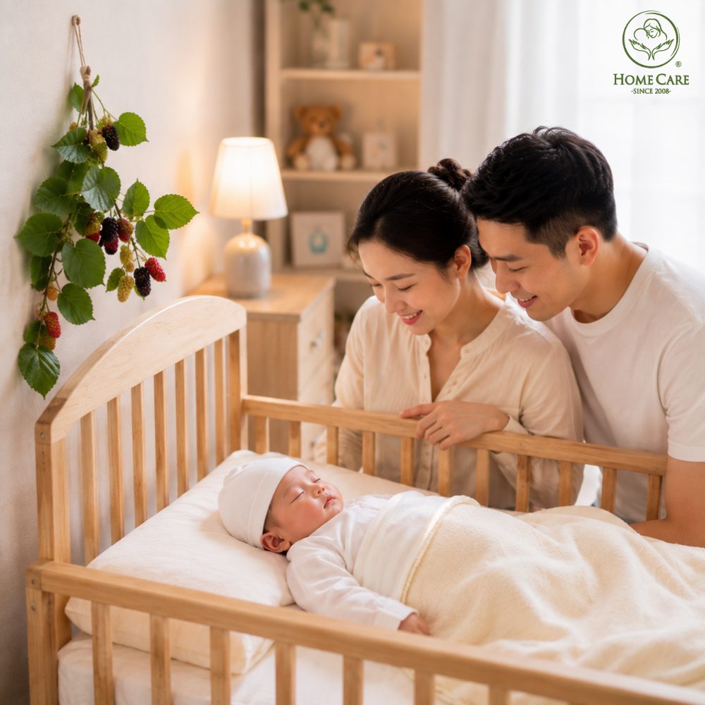 Để một cành dâu tằm trong phòng ngủ của bé