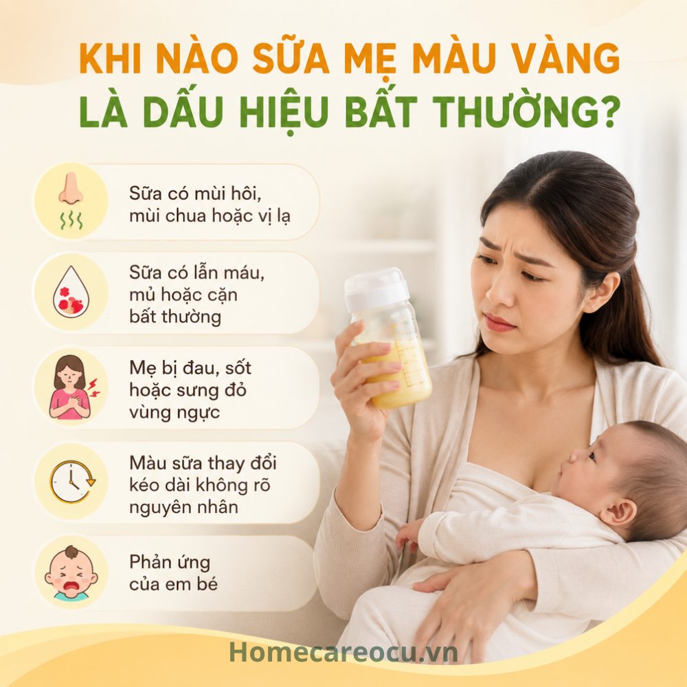 Khi nào sữa mẹ màu vàng là dấu hiệu bất thường?